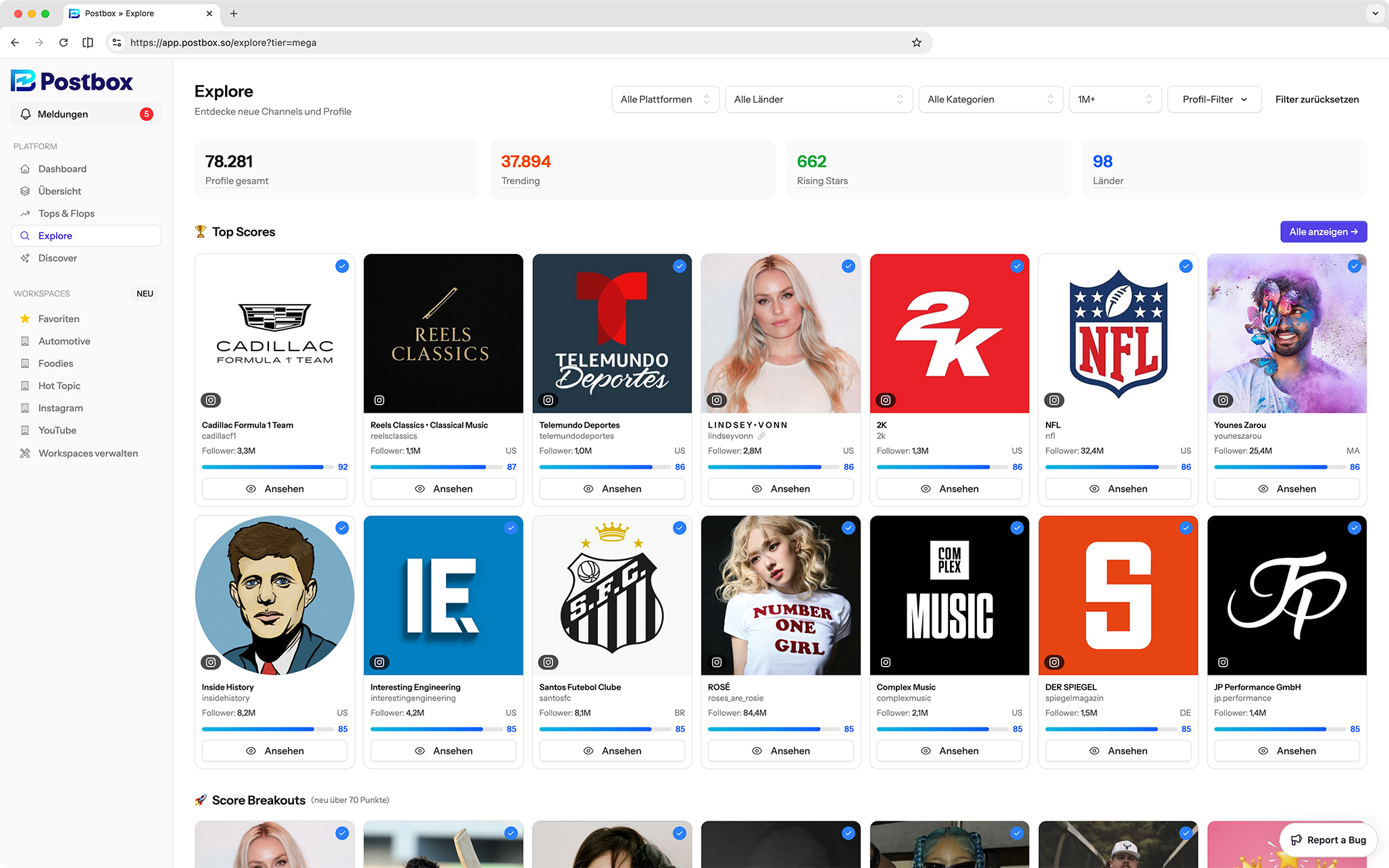 Postbox – Dashboard Screenshot